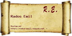 Rados Emil névjegykártya