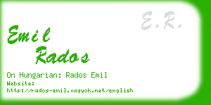 emil rados business card